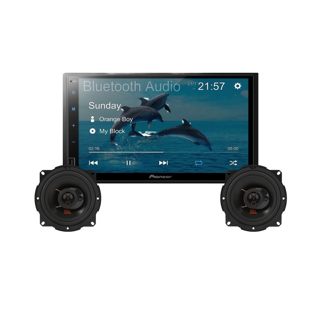 Central Multimidia Pioneer Golfinho Dmh 145BR + Par Alto Falante Jbl Flex 5 polegadas