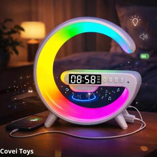 Luminária Despertador Com Luz Led Bluetooth Caixa De Som Relógio Digital  Carregamento Indução Design Moderno Abajur em Oferta na Shopee