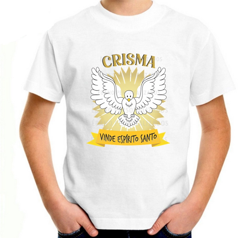 Camiseta Crisma Vinde Espírito Santo Crismando Sacramento Igreja Missa