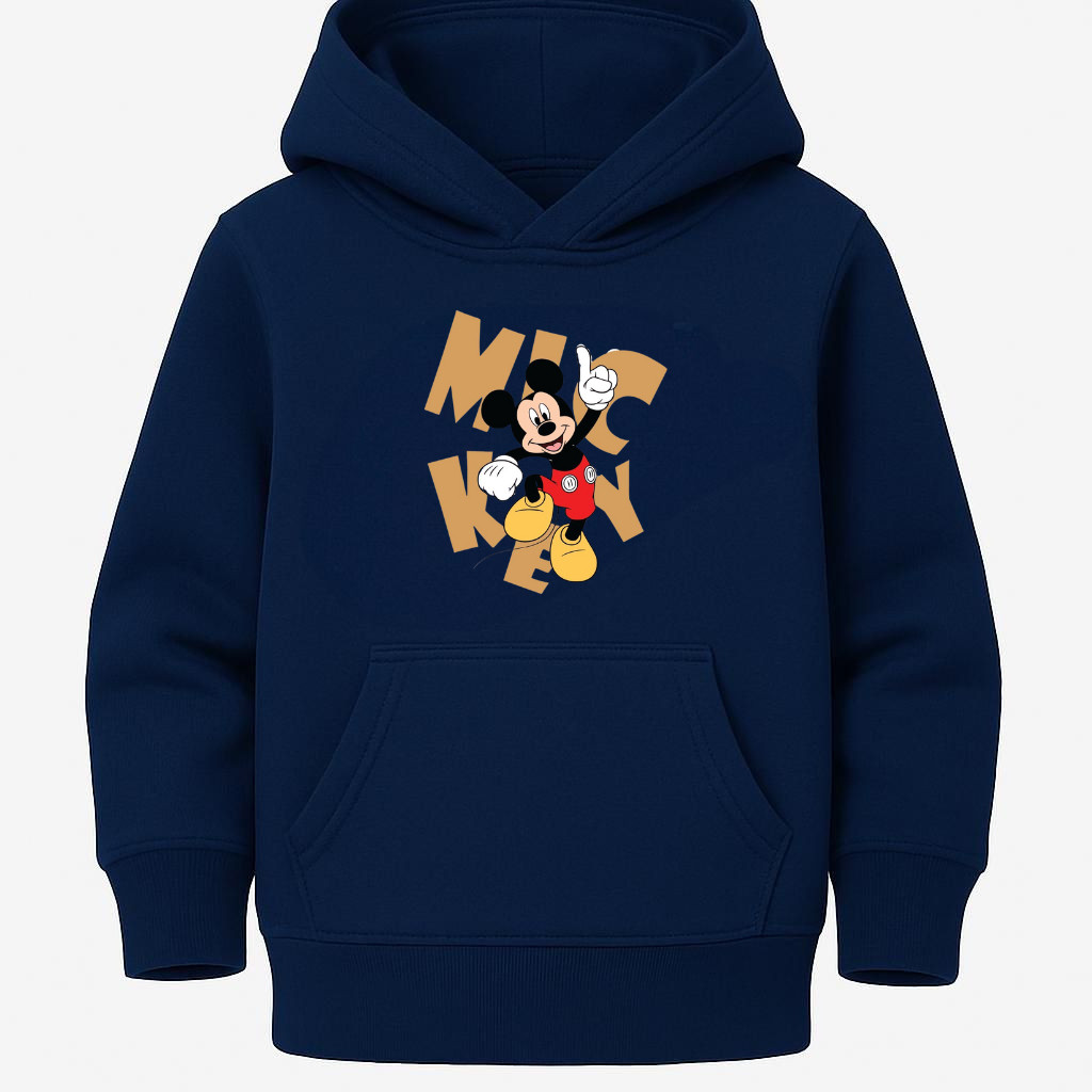 letom Canguru Infantil Masculino Estampa Mickey Inverno Capuz Flanelado Estampado Quentinho Kids