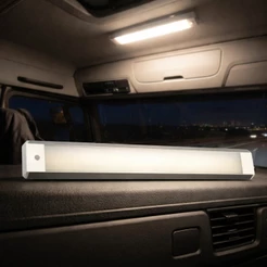 Luminária Led Cabine Caminhão 12v 24v Bivolt Super Forte Luz Bau Van 108 Leds 6000k