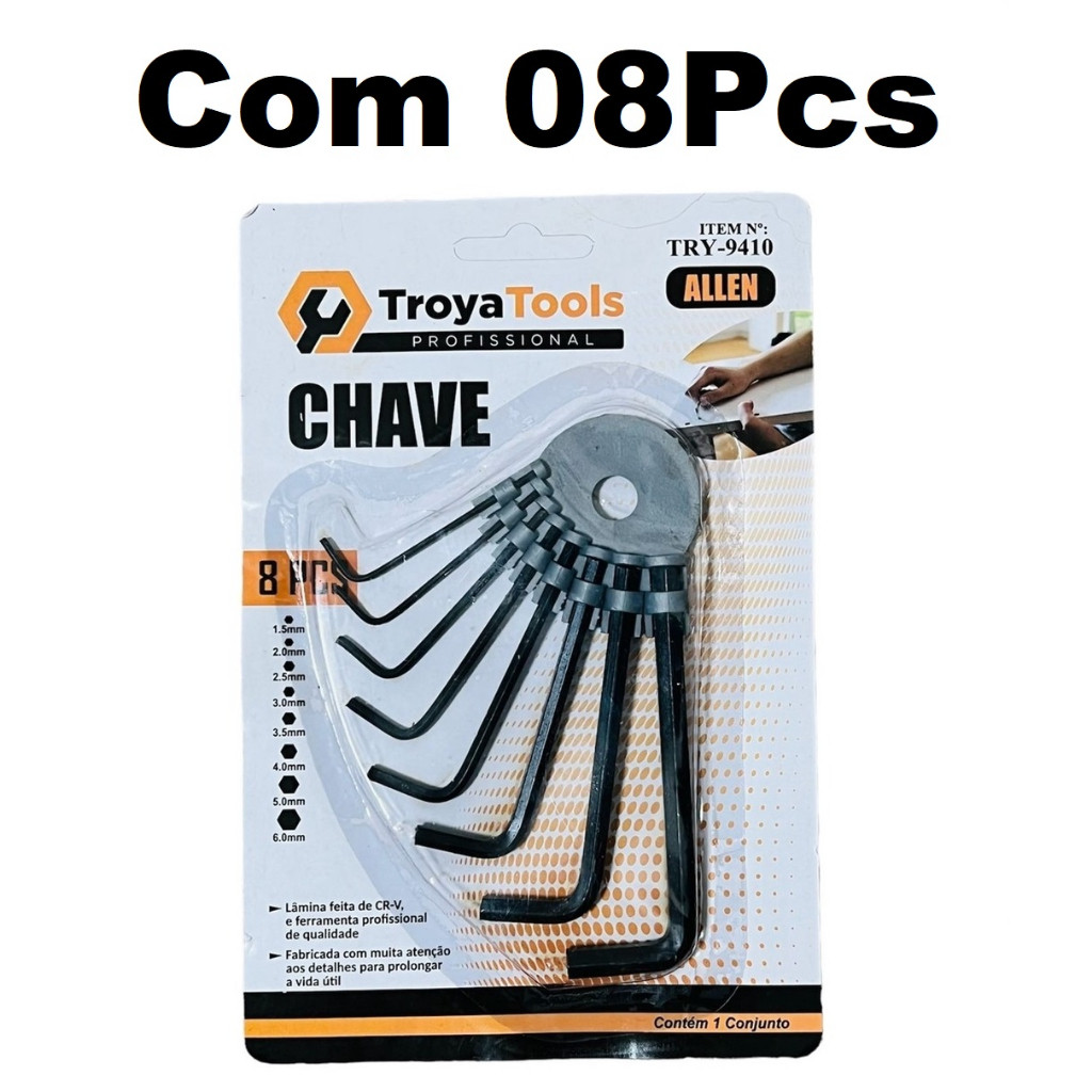 Jogo De Chaves Allen Com 8 Peças v