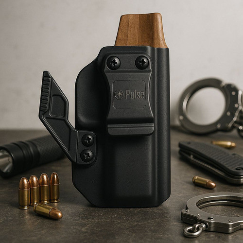 Coldre Kydex Premium Pulse Glock G17 Iwb Velado - Destro Destro Preto