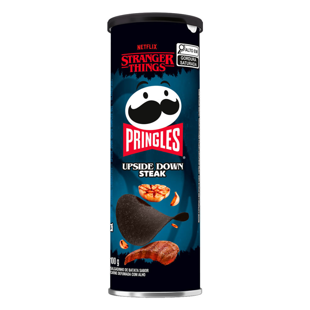 Batata Pringles Netflix Stranger Things Upside Down Steak Carne Defumada com Alho 100g em Oferta na Shopee