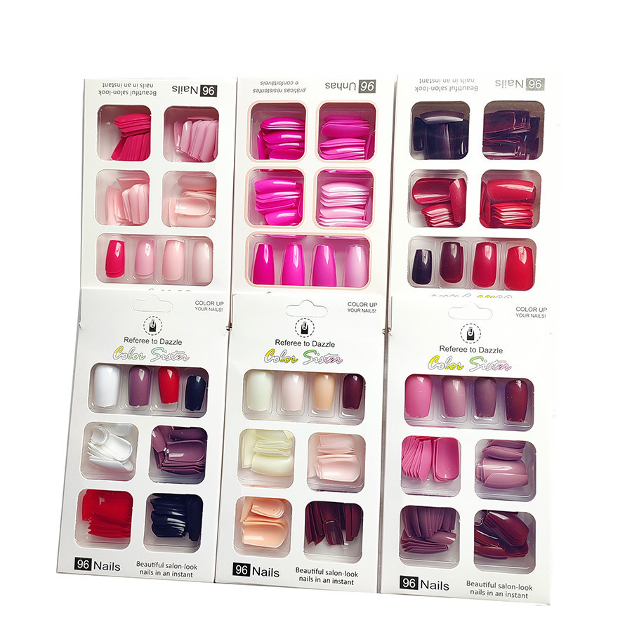 Unhas Postiças Kit 96  Unis  Perfeito para Qualquer Ocasião  em Oferta na Shopee