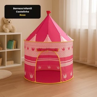 Barraca Infantil Castelo Princesa Rosa Casinha Cabaninha Tenda Brincar Menina Leve Portátil