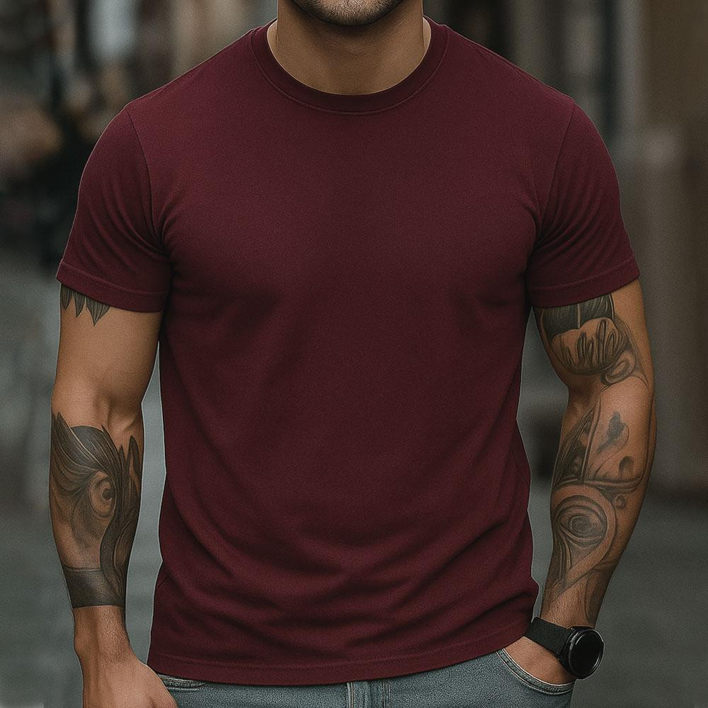 Camiseta Masculina 100% Algodão Casual Dia A Dia Básica Trabalho Escola Academia Streetwear Top Moda