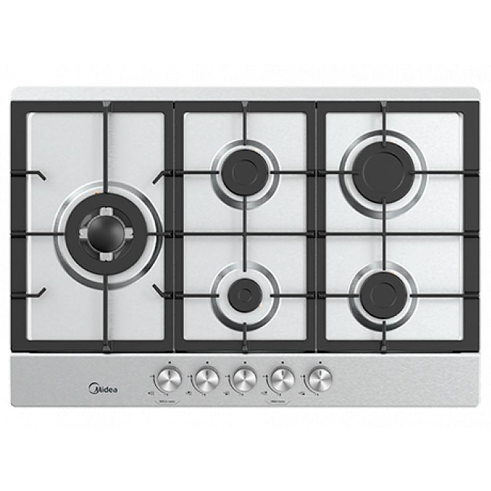 Cooktop a Gás Midea 5 Bocas com Mesa em Inox - CYB5B em Oferta na Shopee