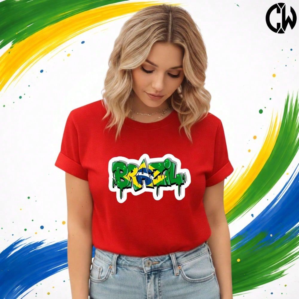 Camiseta Brasil Copa do Mundo Futebol Lançamento 100% Algodão