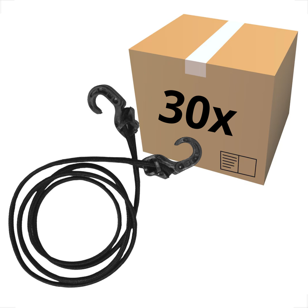 30 Unidades Elástico Fimose Bagageiro Extensor Gancho 2 metros Kit Resistente bike Moto Ponta PVC