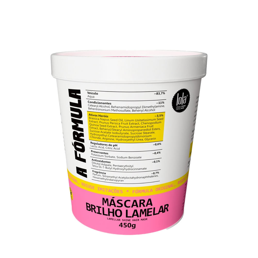 Máscara Brilho Lamelar Lola A Fórmula 450g em Oferta na Shopee