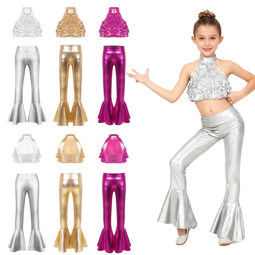 inhzoy Fantasia Infantil De Dança Para Meninas , Sem Mangas , Gola Simulada , Recorte Nas Costas , Lantejoulas Brilhante em Oferta na Shopee