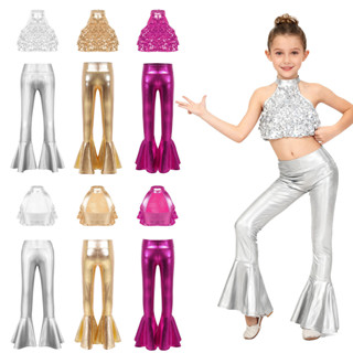 inhzoy Fantasia Infantil De Dança Para Meninas , Sem Mangas , Gola Simulada , Recorte Nas Costas , Lantejoulas Brilhante em Oferta na Shopee