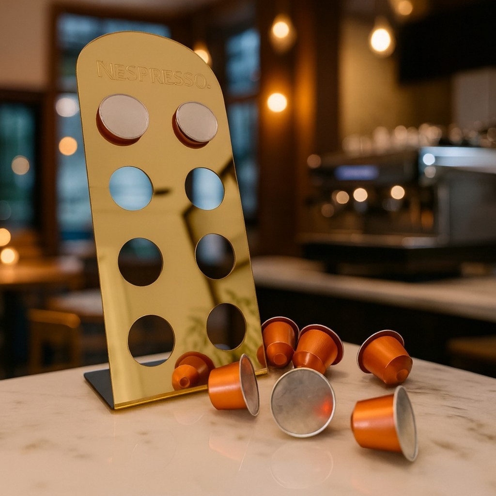 Porta Cápsulas Café Acrílico 8 Unidades | Suporte Organizador (Nespresso Dolce Gusto Três Corações)