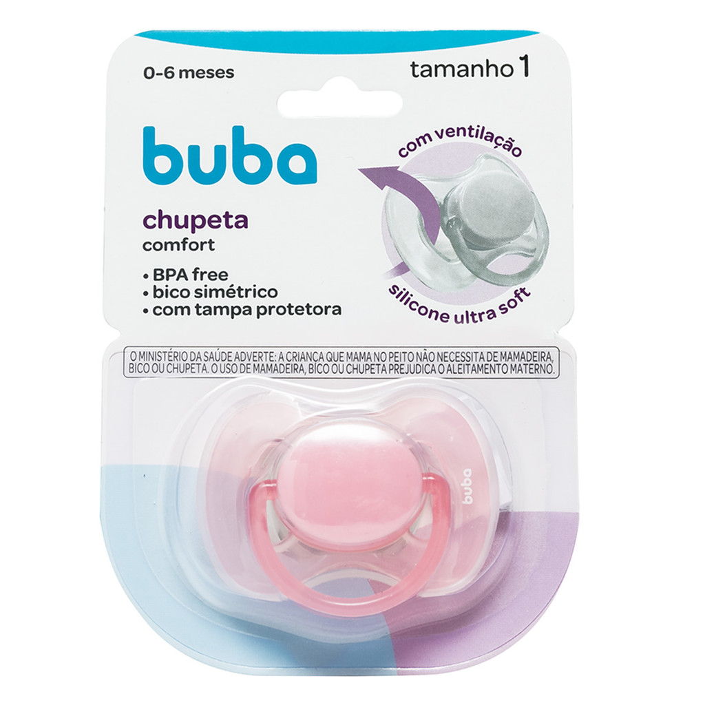 Chupeta Buba Comfort Tamanho 1 Rosa em Oferta na Shopee