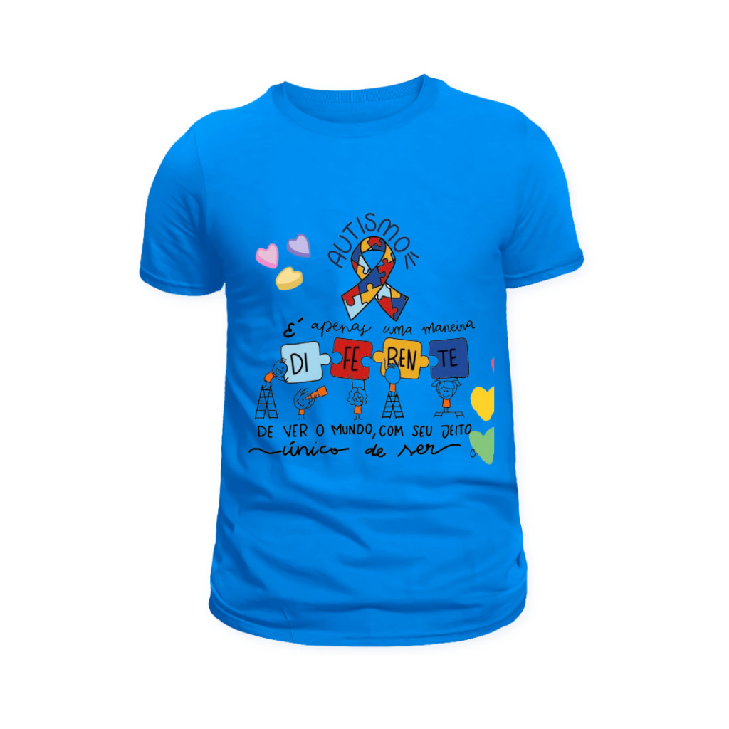 Camiseta 100% Algodão Premium Autismo Azul bebe Blusa unissex Infantil e Adulto TEA 100% Algodão t-shirt Unissex Envio R em Oferta na Shopee