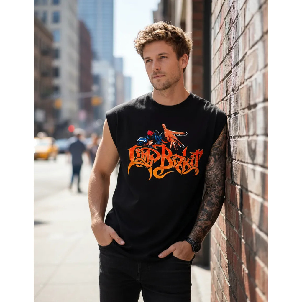 Camiseta Regata Oversized Banda Rock Limp Bizkit Cavada