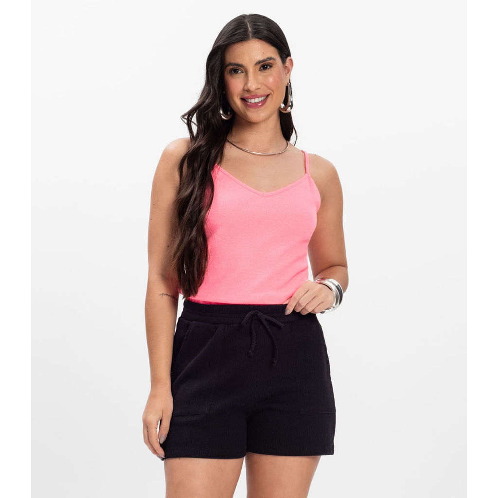 Blusa de Alça Infinita Cor Rosa em Oferta na Shopee