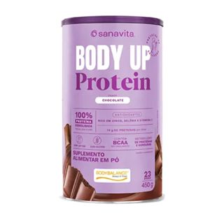 Body Up Protein Sanavita 14g de Proteína Sabor Chocolate 450g em Oferta na Shopee