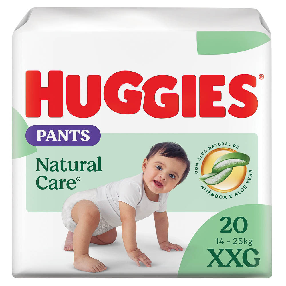 Fralda Roupinha Huggies Natural Care Tamanho XXG Pacote Mega 20 Unidades Descartáveis em Oferta na Shopee