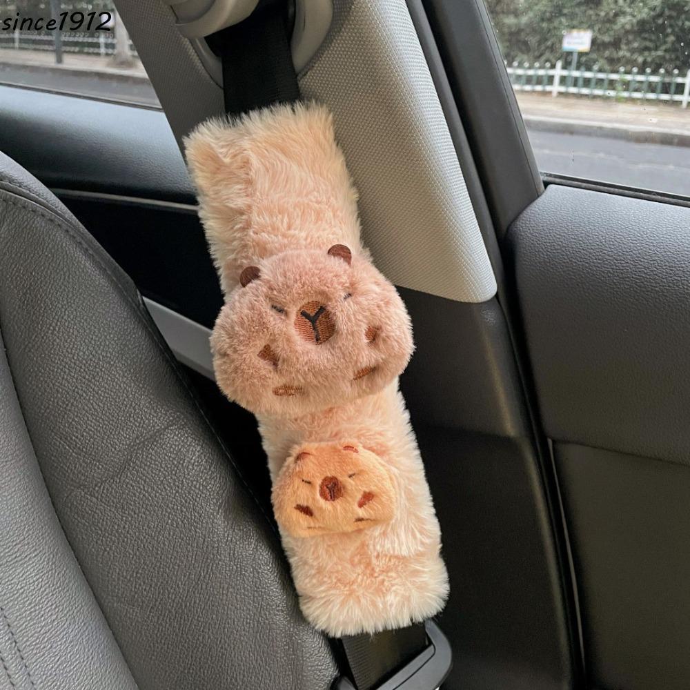Desce Capivara Capa De Cinto De Segurança De Carro , Almofada De Ombro Quente De Pelúcia Macia , Protetor kawaii De Dese