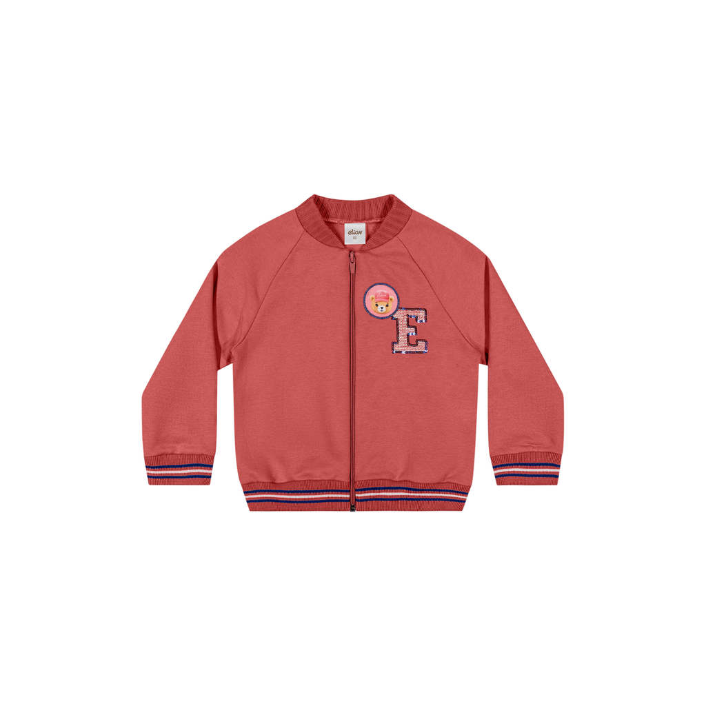 Jaqueta Infantil Menina College Ursinho Elian Laranja em Oferta na Shopee