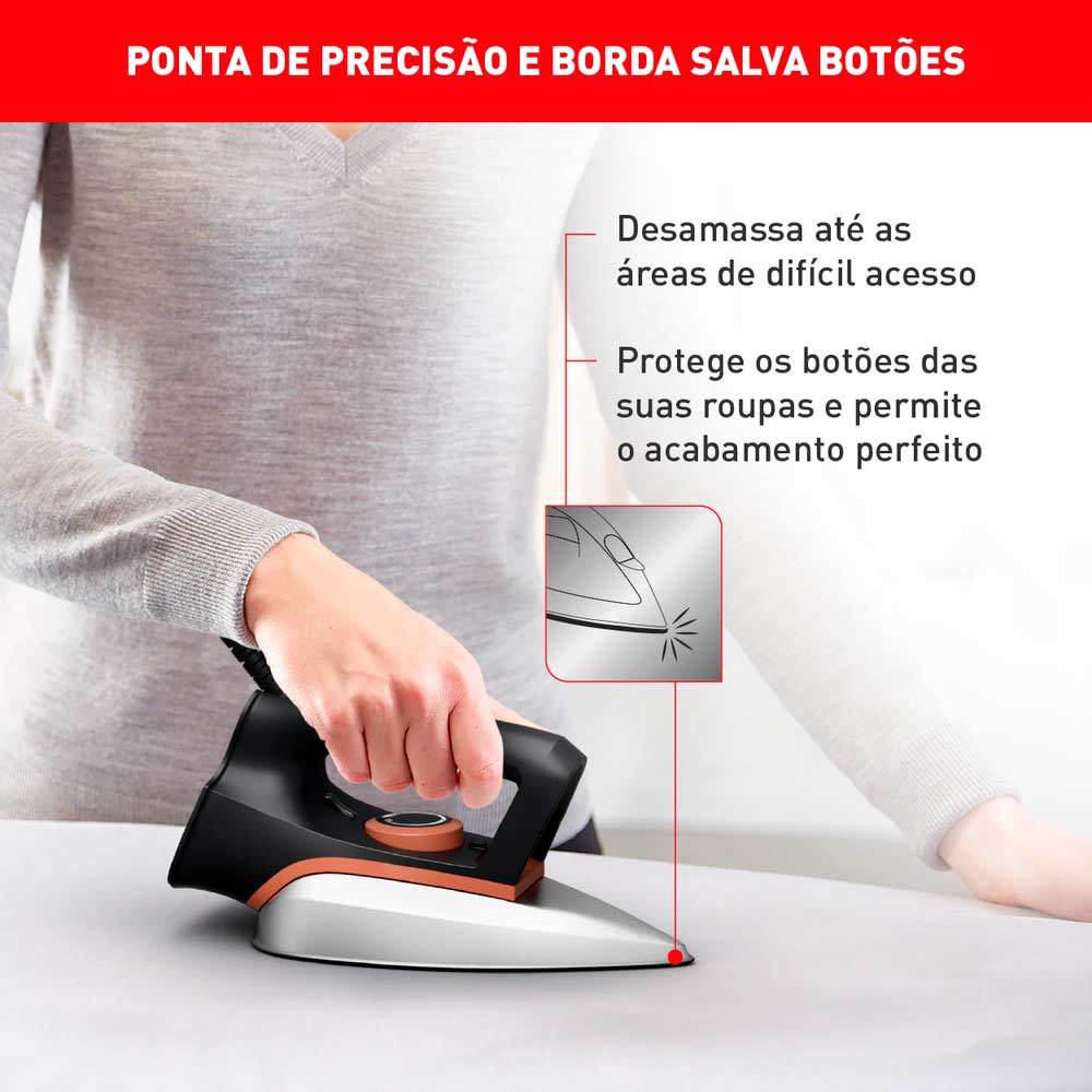 Ferro a Seco Arno Drygliss com Base Antiaderente FS31 220V em Oferta na Shopee