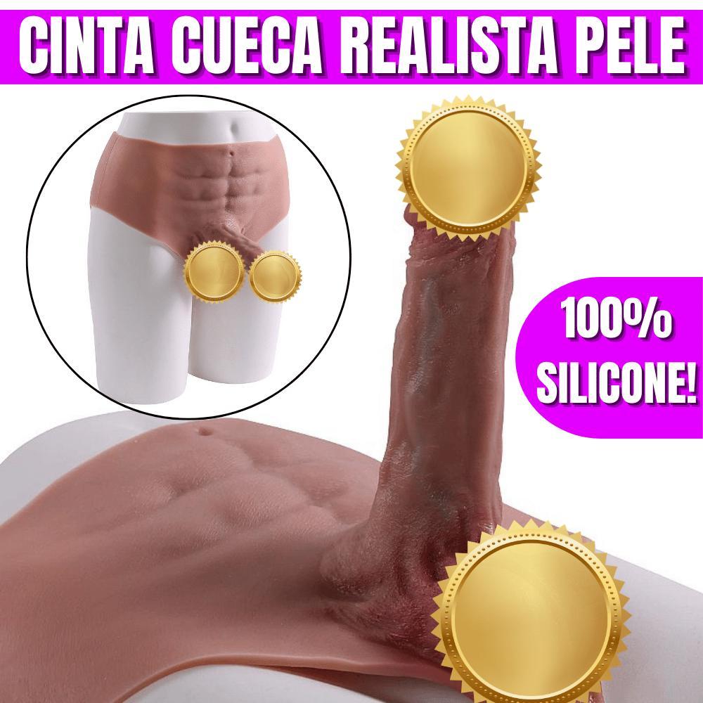 Cinta Peniana com Pênis Realista 100% Silicone Cintaralho Trans Segunda Pele Macio 16cm Pênis