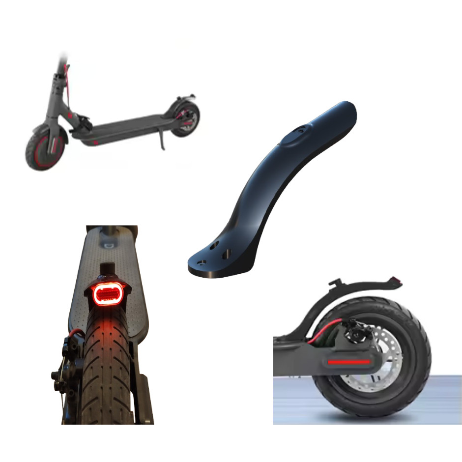 Paralama Traseiro Preto para Patinete Elétrico Xiaomi, Foston e Similares até 10 Polegadas