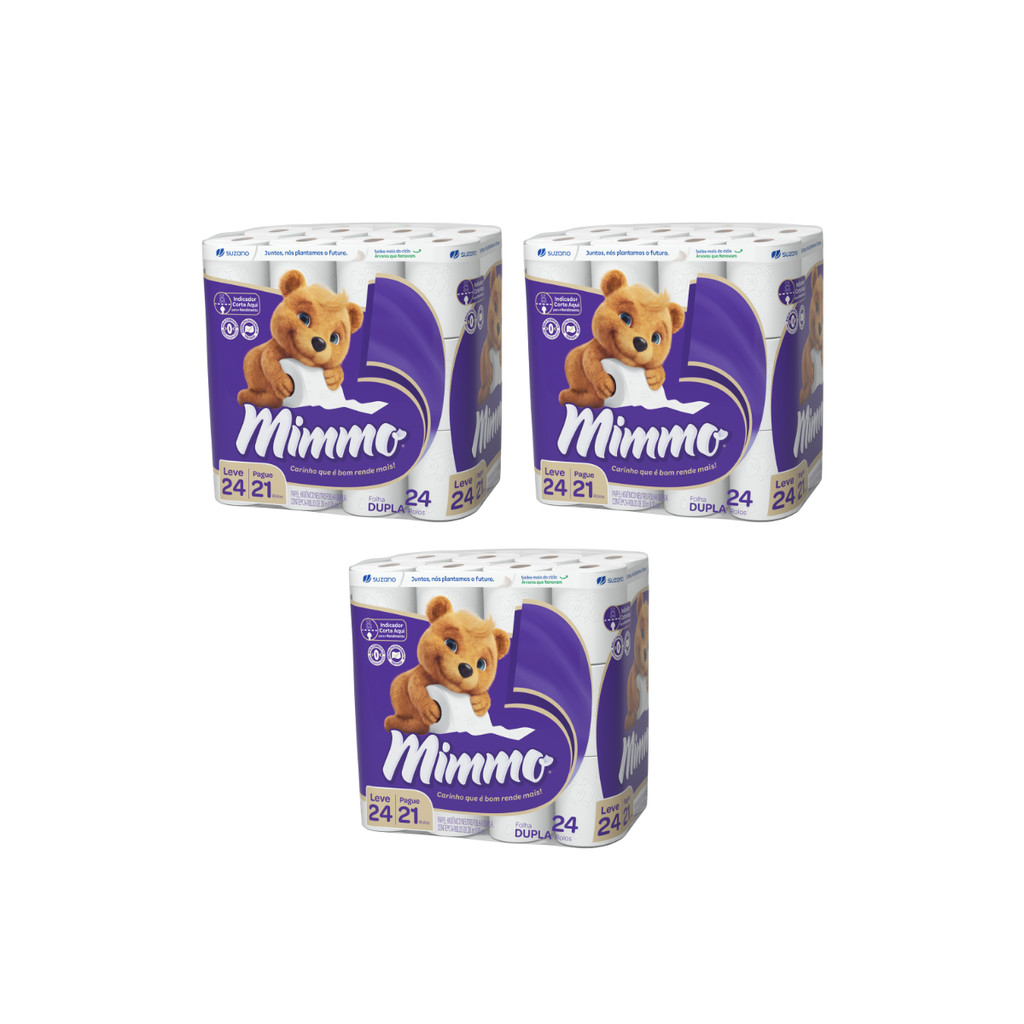 Papel Higiênico Folha Dupla Mimmo 30m - 24 rolos em Oferta na Shopee