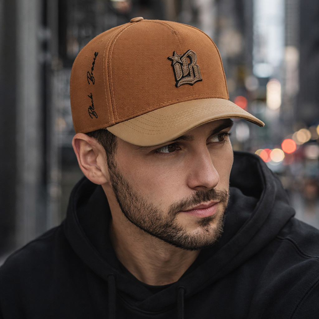 Boné Masculino Streetwear Premium Aba Curva Em Couro Fechado Trucker Bordado Black Brasil Originall