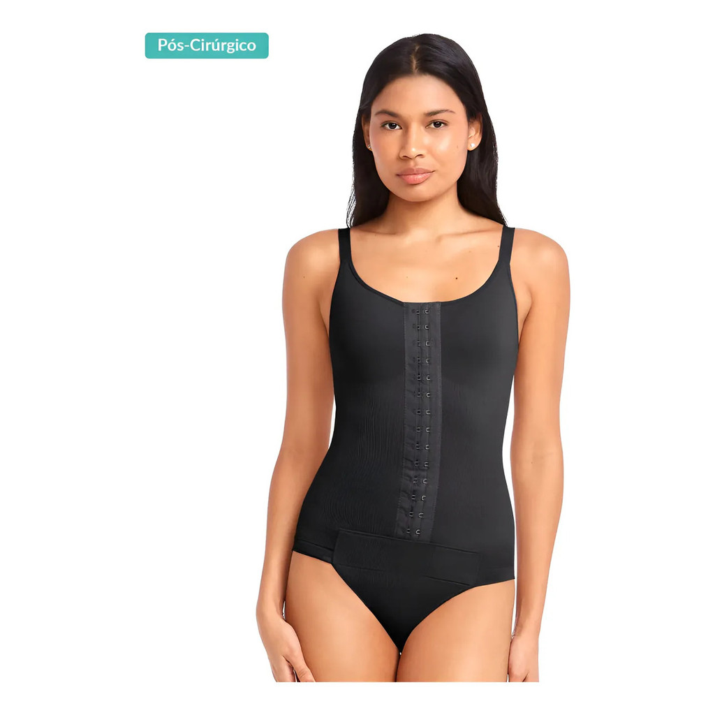 Body Pós Cirúrgico Alta Compressão Modelador Com Fecho Frontal Cinta Pós Lipo Abdominoplastia Plié