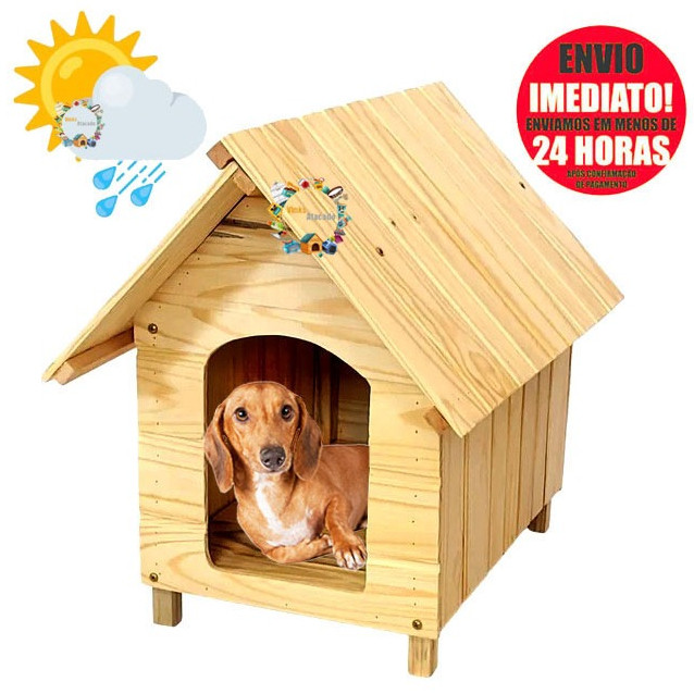 Casinha N2 de Madeira Pinus Para Cachorro Caes Excelente Para Salsicha Porte Semelhantes em Oferta na Shopee