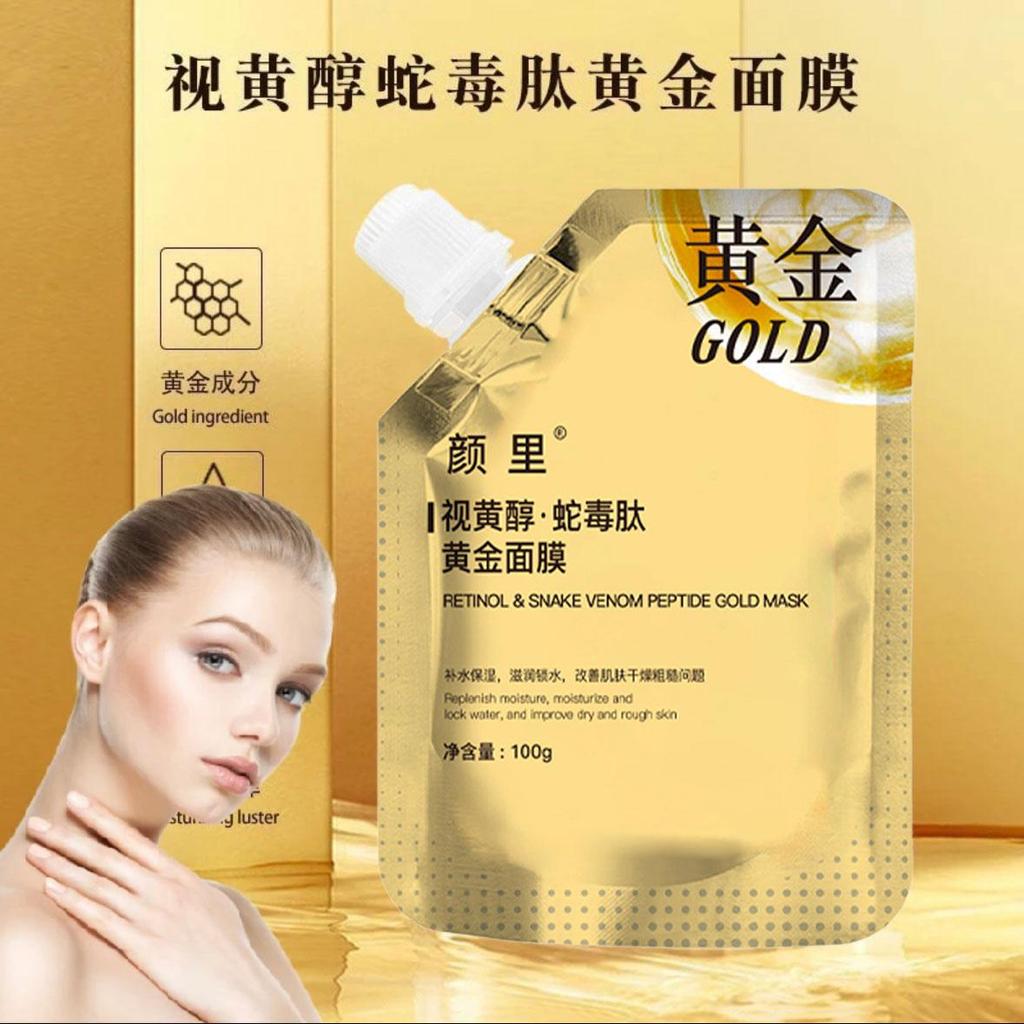 Máscara peel-off de ouro peptídeo de veneno de cobra Anti-rugas endurecimento da pele hidratante firmador peel-off limpe