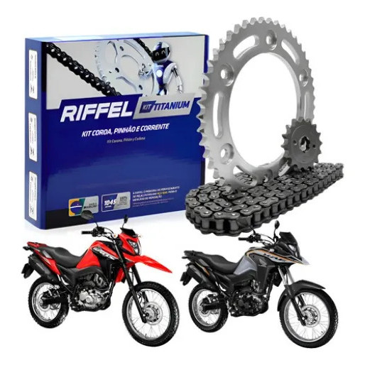 Kit Relação Riffel Honda Nxr Bros 160 Xre 190 Aço 1045 Prate
