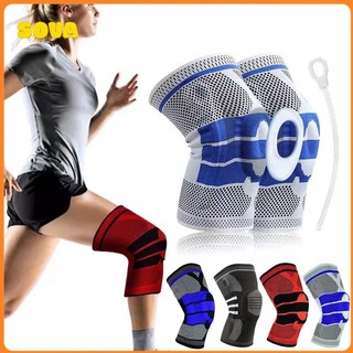 SOVA Almofada Suporte Joelho Esportivo Silicone Alta Compressão Acolchoado Suporte Joelho Manga Suporte