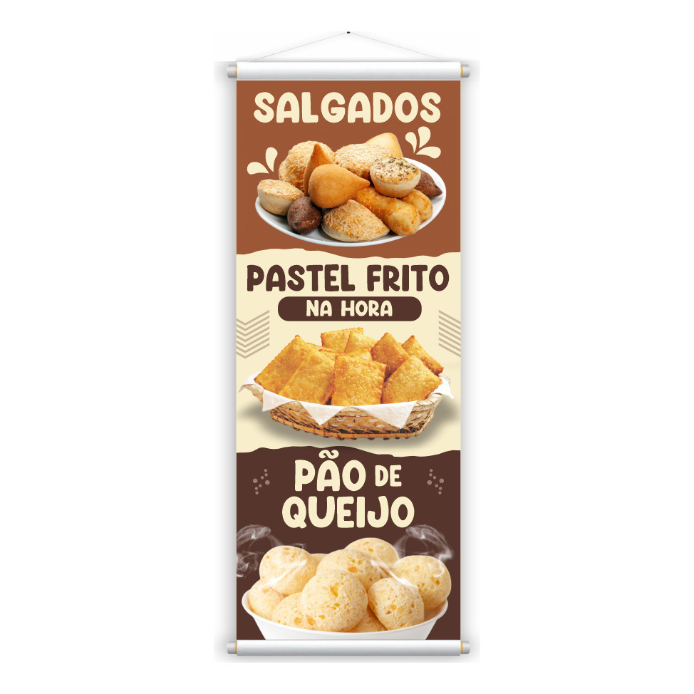 Banner Pastel Frito + Pão De Queijo + Salgados Temos Escolher Modelo
