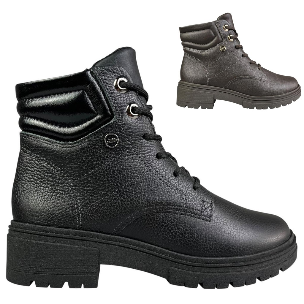 Bota Coturno Dakota Feminina Couro Legítimo Original Tratorado Conforto
