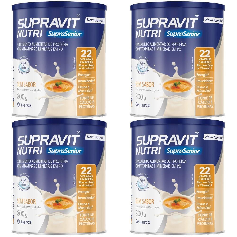 Kit Supravit Nutri Sem Sabor Com 4 Unidades De 800g Cada