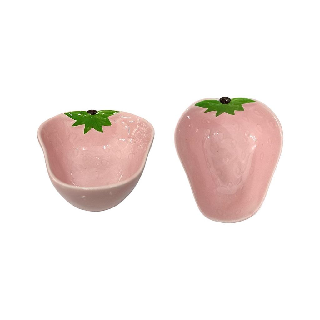 Bowl De Cerâmica Formato Morango Lindo Criativo Moderno Resistente Petisco Cozinha Mesa Posta Presente