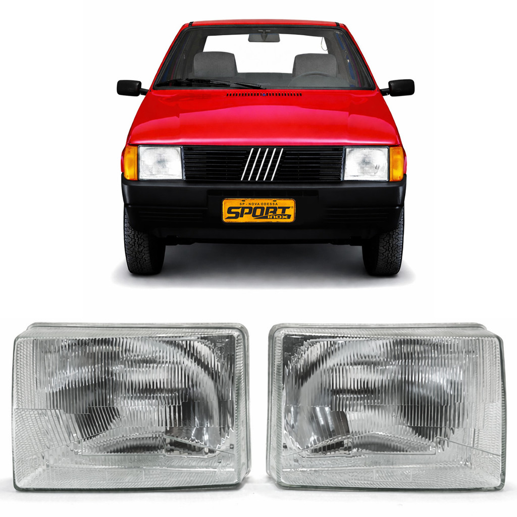 Par Farol Para Uno Fiorino 1984 1990 Lente Vidro Frente Alta em Oferta na Shopee