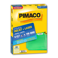Etiqueta inkjet/laser carta 6187 com 100 folhas Pimaco