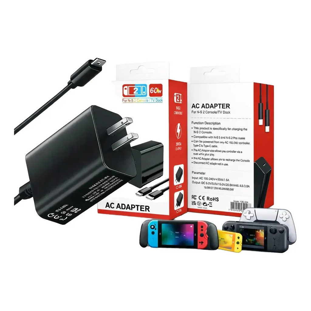 Fonte De Energia Tipo-c Para Nintendo Switch Ac Adapter.