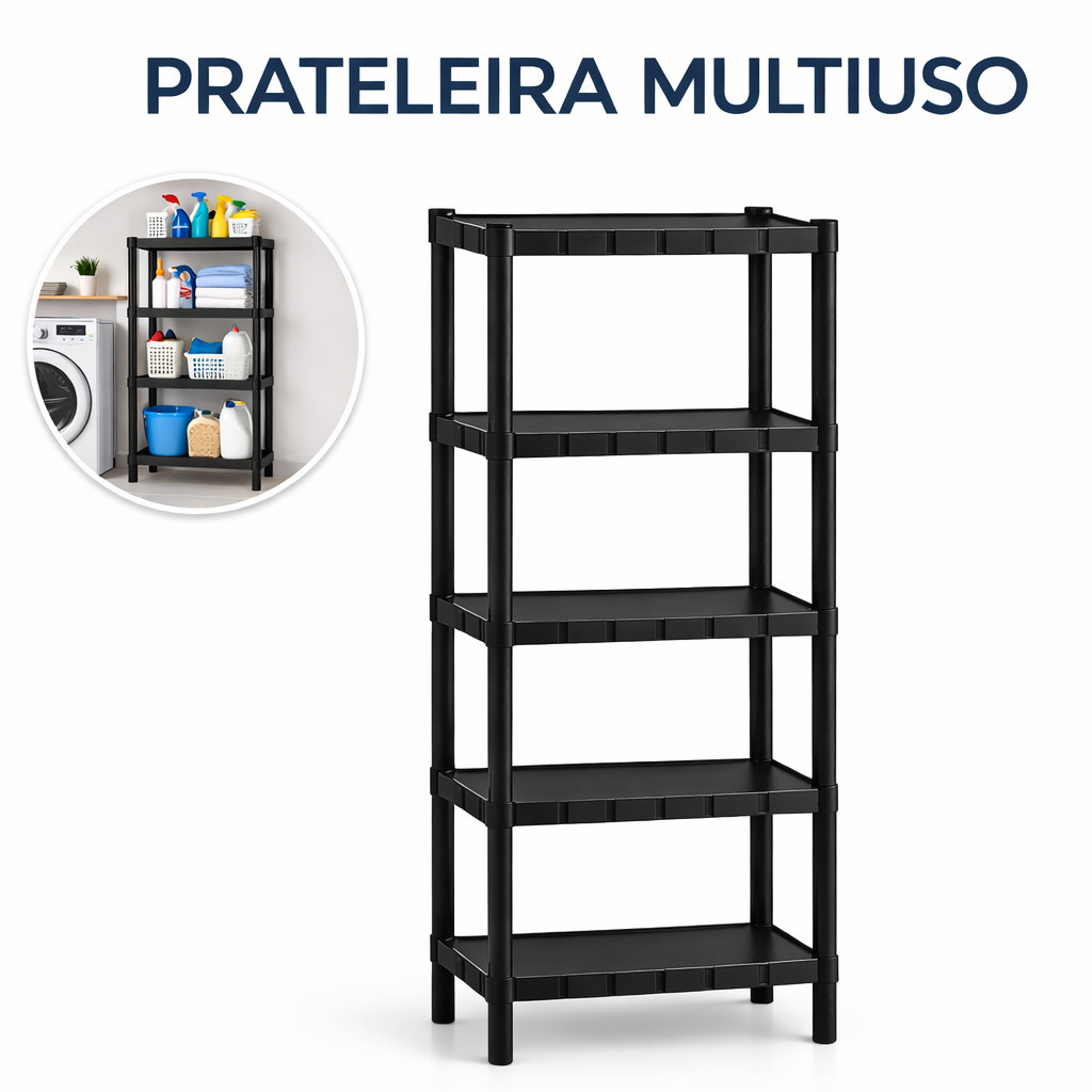 Prateleira Estante Organizadora Modular Multiuso Resistente | Até 7 Andares | Cozinha, Quarto, Banheiro, Lavanderia