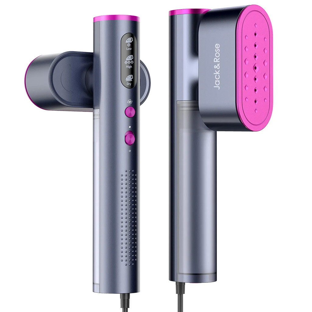 Vaporizador de Roupas Jack ＆ Rose, Vaporizador Portátil e Ferro de Passar 2 em 1, Aquecimento Rápido em 15s, Painel Gran