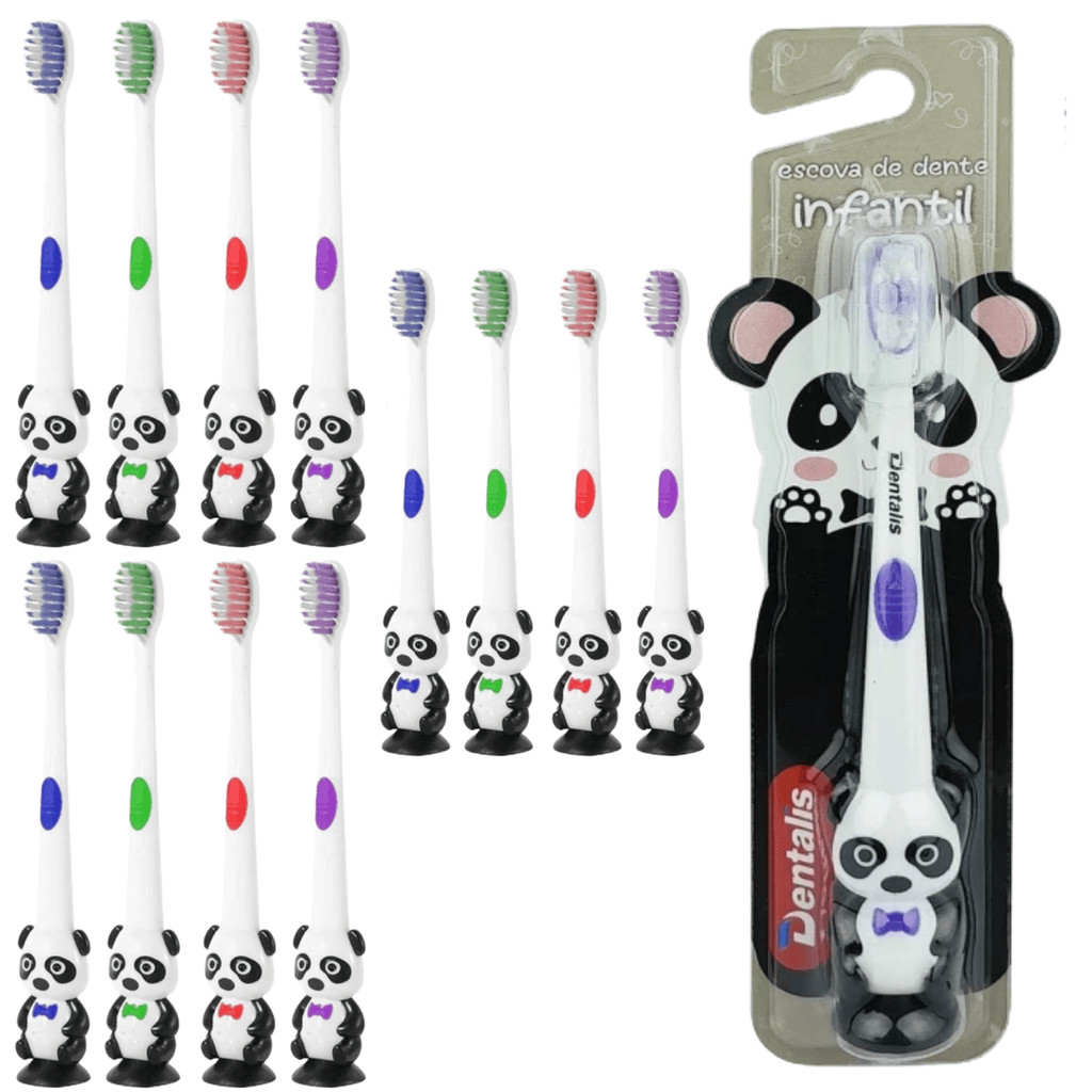 Escova de dente infantil kit com 12 unidades macia meninas meninos sortidos
