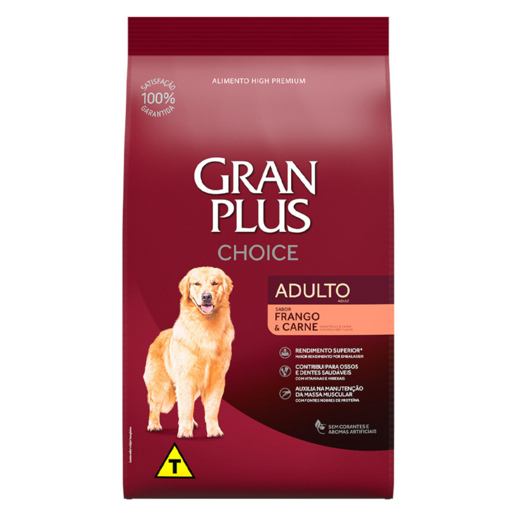 Ração Granplus Choice 10,1 kg Cães Adultos sabor Frango e Carne