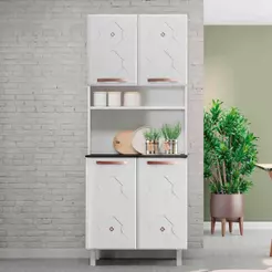 Paneleiro Armário de Cozinha Aço 80cm com 4 Portas Multimóveis CR20529
