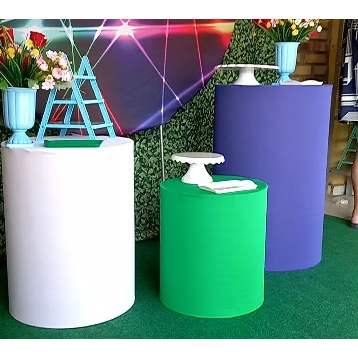 trio de capas mesas cilindros veste facil com elastico VERDE, BRANCO E AZUL ROYAL
