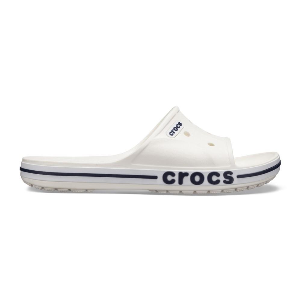 Chinelo crocs bayaband slide white/navy
